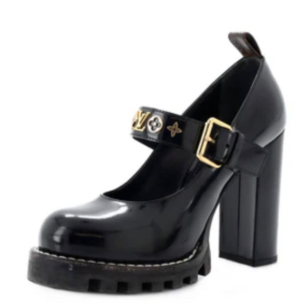 Black Chunky Heel Mary Jane Shoes